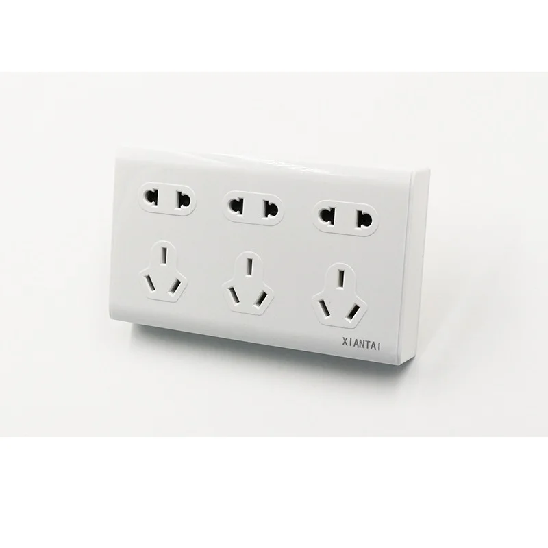 

10Pcs CN socket Multi-function 6-hole CN standard wall and desktop power socket Connection type household Panel socket