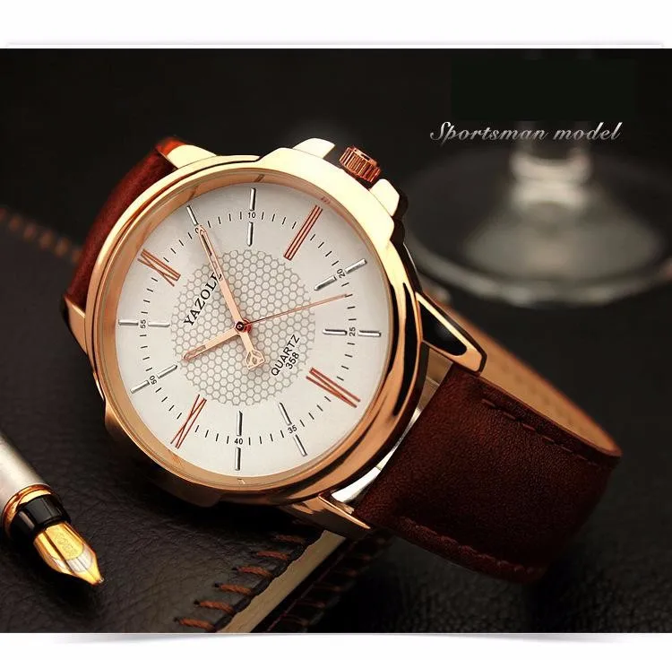 Мужские часы yazole, Лидирующий бренд, Роскошные, известные спортивные кварцевые часы, мужские часы, розовое золото, наручные часы, кварцевые часы, Relogio Masculino