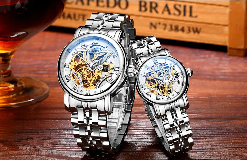 Luxo Sapphire Relógio Mecânico Mulheres Relógio de