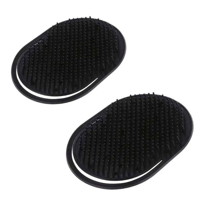 

2 Pcs Pocket Travel Hair Comb Brush Men Beard Mustache Palm Scalp Massage Black
