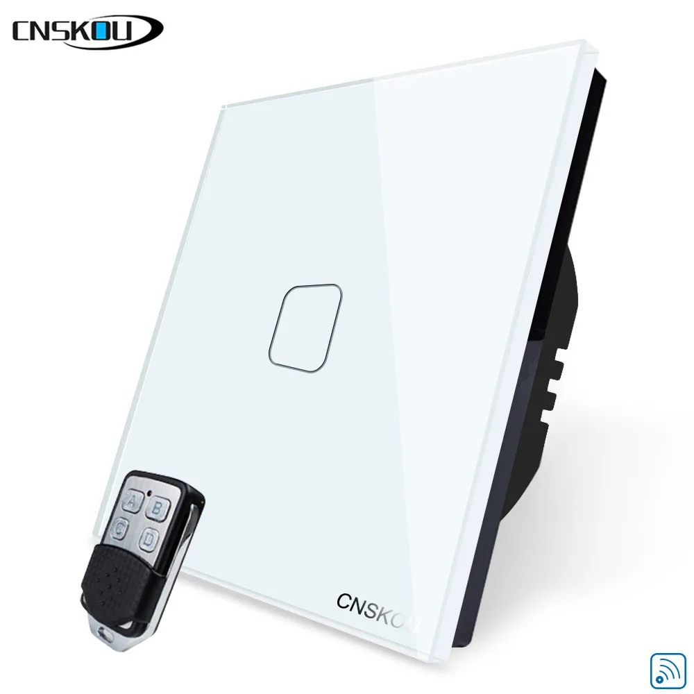 

Cnskou 1 Gang 1 Way Wifi Remote Control Type Wall Light Controller Smart Home Automation Touch Switch Waterproof Fireproof