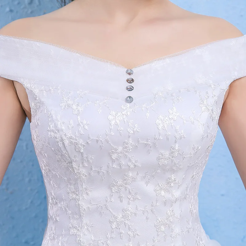 US $33.80 Vestido De Novia Luxury Crystal Wedding Dresses Ball Gown OffShoulder Lace Up Elegant Cheap Lace Bride Dresses Robe De Mariee