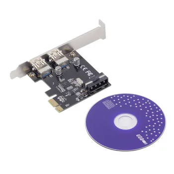 

New PCI-Express PCI-E to USB 3.0 2 Port PC Expansion Adapter Card For Win 7 Store hot selling