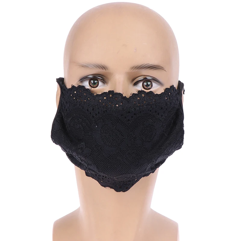 Женские тонкие солнцезащитные винтажные Кружевные маски, один слой/два слоя, противопылезащитная маска для женщин, защитный респиратор для велоспорта PM 2,5