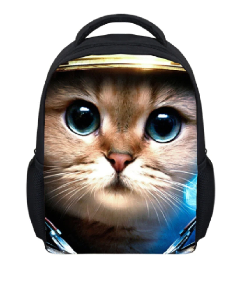 Уникальные 3D сумки для девочек с принтом кота школьные Kawaii детские детского сада