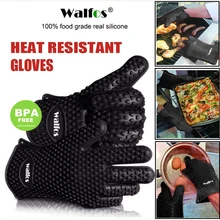 Брэнд Walfos. Универсальные жароустойчивые силиконовые перчатки для кухни, для работы с грилем и барбекю
