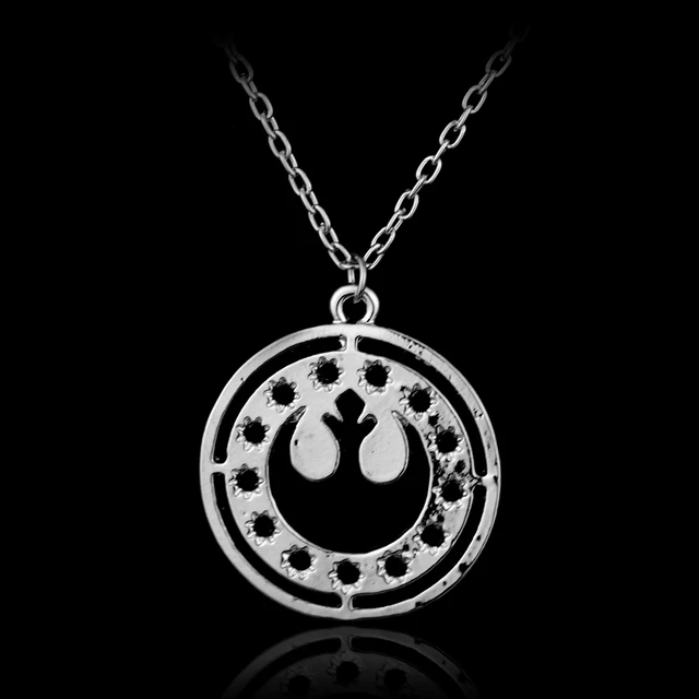 Us 086 17 Offstar Wars Necklace The Rebel Alliance Logo Silvery Pendant Necklaces For Women And Men Millennium Falcon Fashion Jewelry Collar In