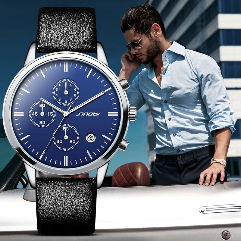 SINOBI Mens Geneva Watches font b Luxury b font font b Top b font font b