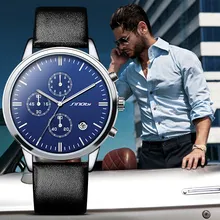 SINOBI Mens Geneva Watches Luxury Top Brand Chronograph Men’s Big Dial Designer Quartz Wristwatches Male Relogios Masculino 2016