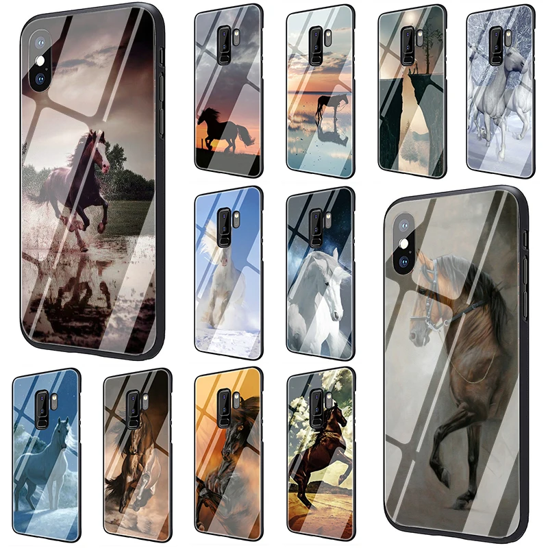 

Horse galloping Horse Tempered Glass Phone case for Galaxy S7 Edge S8 S9 S10 Note 8 9 10 plus A10 20 30 40 50 60 70