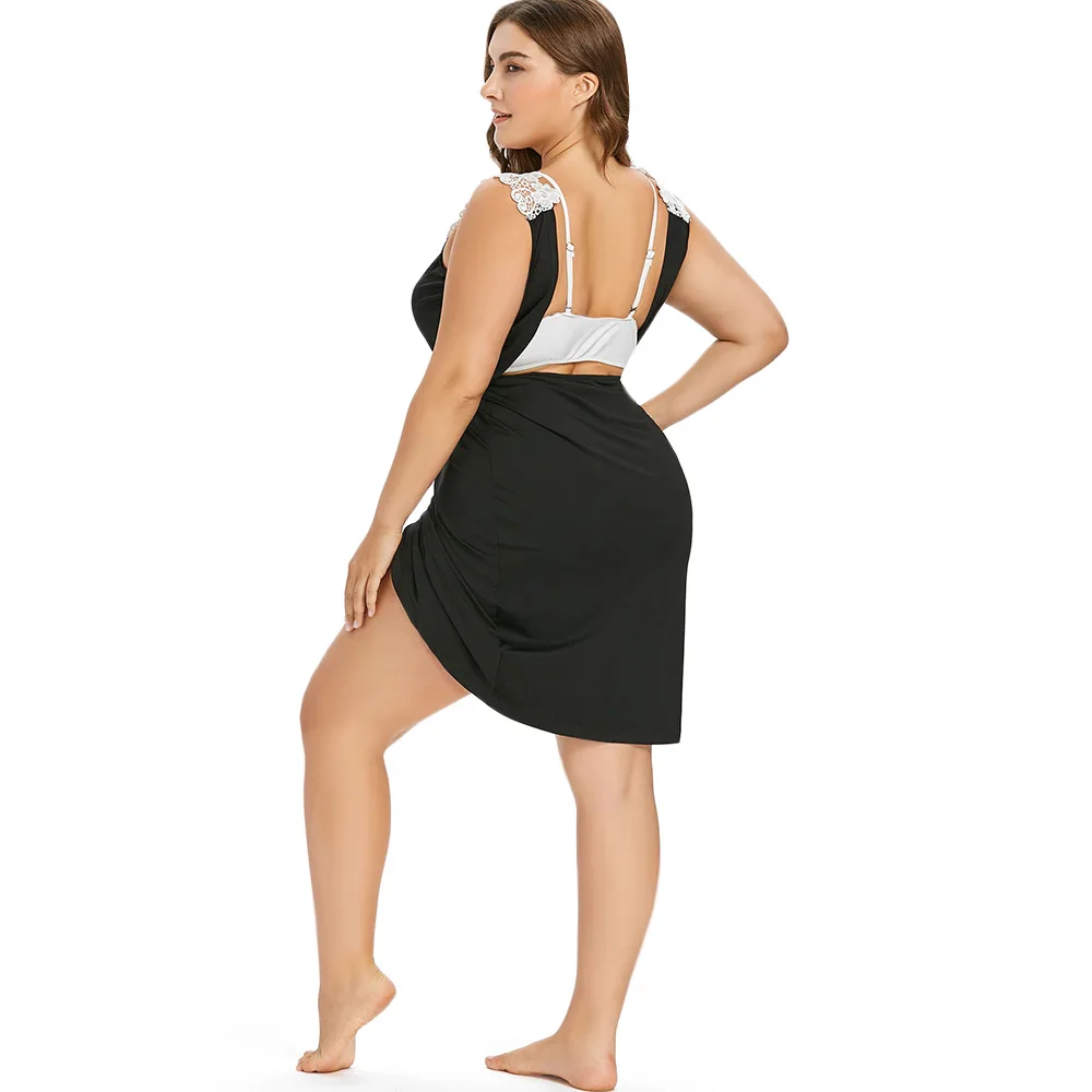 ROSE GAL Plus Size Lace Straps Women Cover Dress Up Beach Lace Cardigan Dress Summer Sexy Strap Crochet Lace Beach dress Vestito