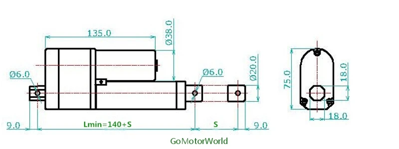 Линейный привод с потенциометра сигнала отзывы 12V 24V 300 мм ход 900N нагрузки 80 мм/сек. скорость LA10P