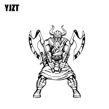 

YJZT 11.2*14.3CM Great Powerful Brave Viki Soldier Covering The Body Cool Warrior Decal Black/Silver Car Sticker Vinyl C20-1718