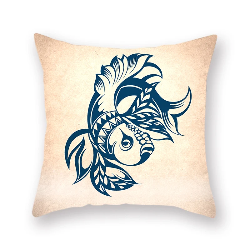 constellation Cushion Cover Retro Nostalgic Scorpio Capricorn Decorative Yellow Pillowcase Sofa Car Waist decoration home