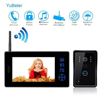 

YuBeter 7 inch Wireless Video Intercom Key Wifi Video-eye Doorbell Call For Private Homes Apartment Office LCD Screen Camera Kit