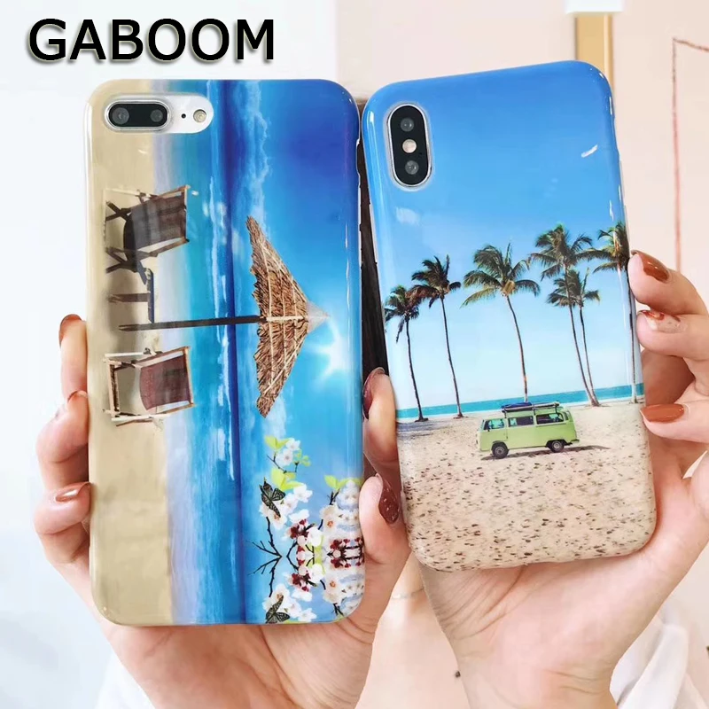 GABOOM Classic Summer Pattern Phone Cases for iPhone 7 Plus Case X 8 6 6s Beauty Soft IMD Fashion Cover |