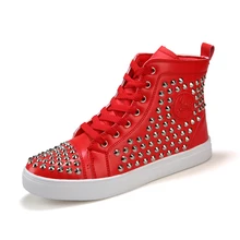 Brand Design Rivets Hip-hop Mens Shoes Casual Martin Autumn Boots Men Boots Los Zapatos De Hombre Sport Trainers