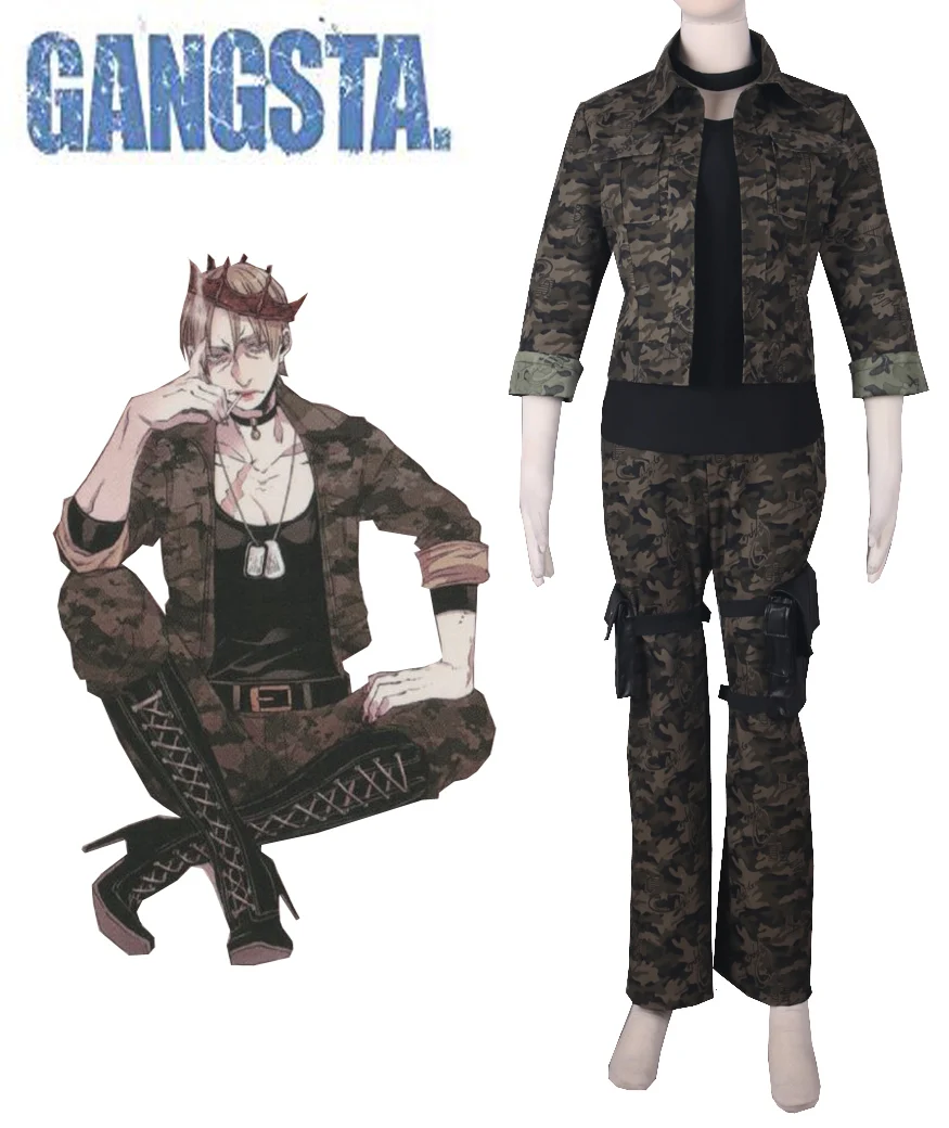 

S-3XL Halloween Party Cos Anime GANGSTA Cosplay Gina Paulklee Cos Man Woman Cosplay Costume