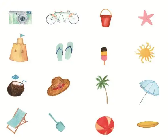 Pegatinas de vacaciones de playa FET033 scrapbooking Pegatinas de vacaciones de playa FET033 scrapbooking