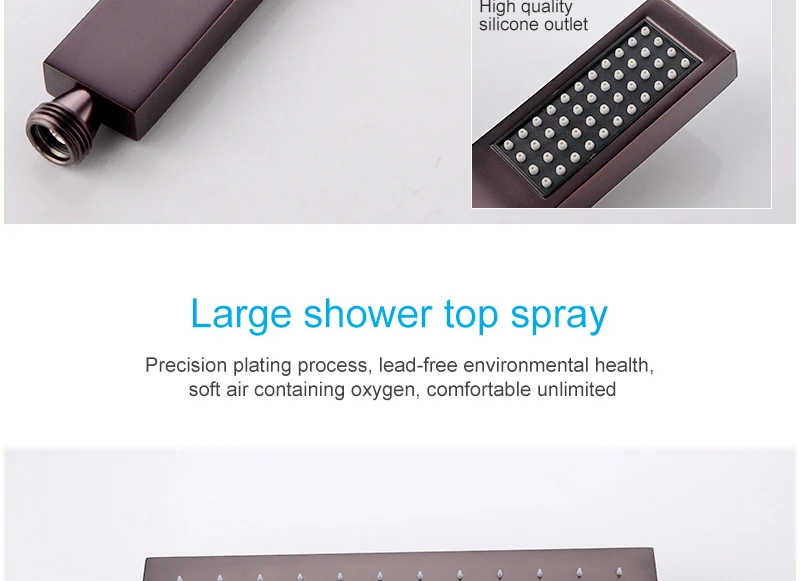 Premium Quality Brass Black Shower Set Bathroom 16 Rain Thermostatic Faucets ORB LED Shower Spout Diverter Mixer Handheld Set (23)