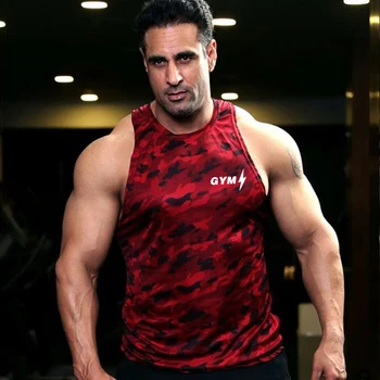 

Men Sport Tank Running Vest Men Fitness Sleeveless Undershirt Gym Sport Tank Top Size M/L/XL/XXL