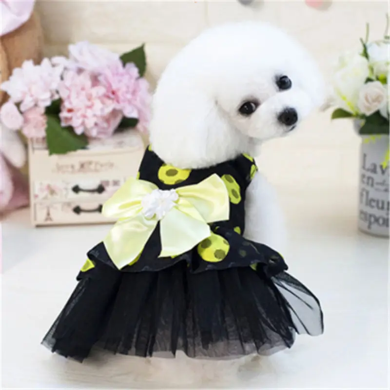 

Lovely Floral Pet Dog Dress Vestidos For Small Dogs Summer Chihuahua Pug Yorkie Clothing Puppy Cat Clothes Dog