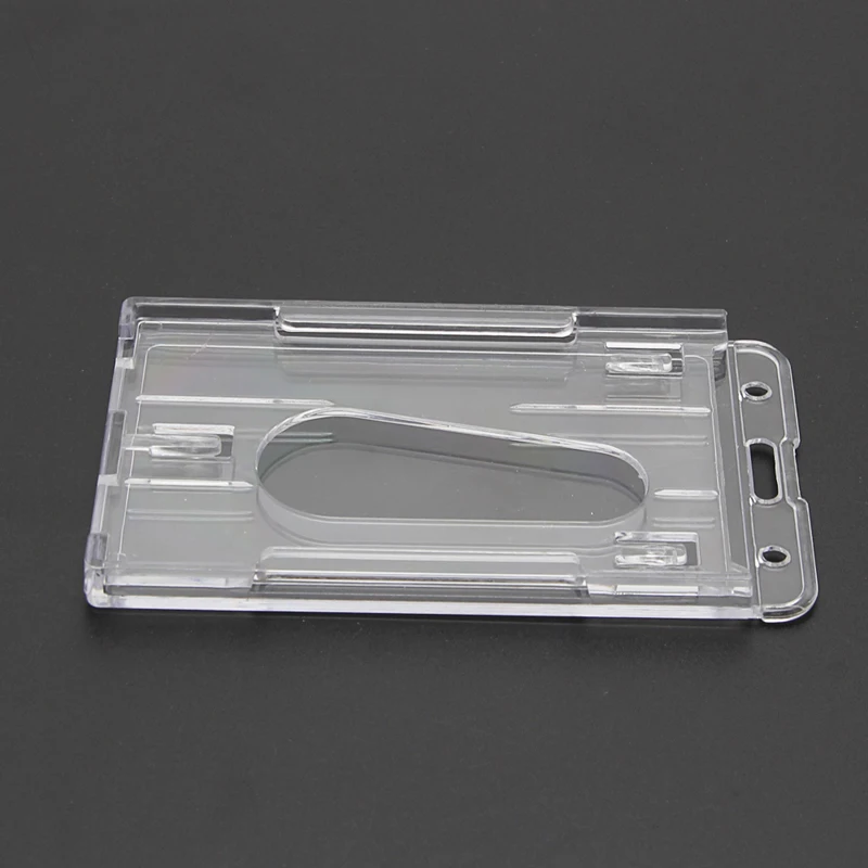 1PC Plastic ID Card Holder Double Side Clear Badge Cover Transparent Horizontal Travel Card ID Badge Holders New