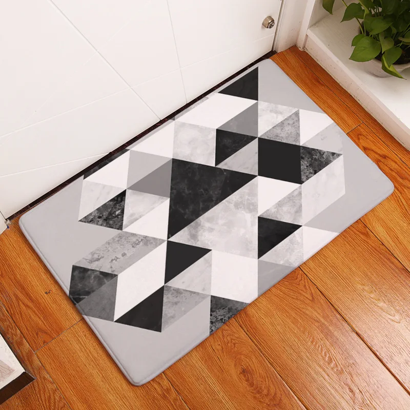 Gray Geometric Carpet Flannel Non slip Rugs and carpets Area rug for