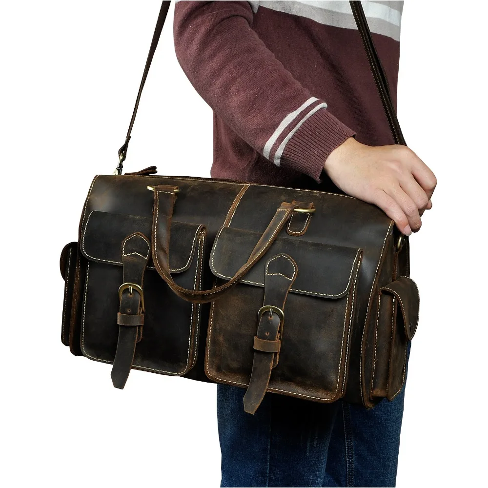 Koop Mannen Origianl Leather Designer Reizen Bedrijfsaktentas Zware Computer Laptop Tas Attache Portfolio Tote Messenger Bag 1097