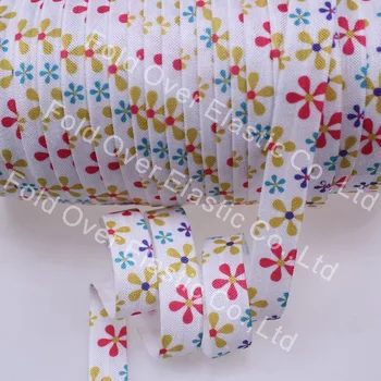 

5/8 inches floral print fold over elastic 100yards free shipping
