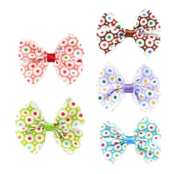 

1 Pcs Adjustable Dog Cat Dot Flower Border Bow Tie Neck Tie Pet Dog Bow Tie Puppy Bows Pet Bow Tie Different Colors Pet Supplies