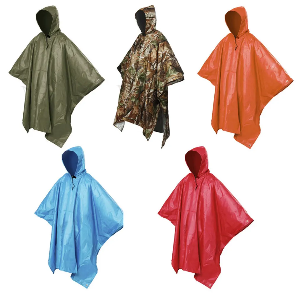 

220x140CM Multifunctional One-Piece Rain Coat Poncho Cape Tarp for Outdoor Camping Hiking Outdoor Tools Outdoor Sports