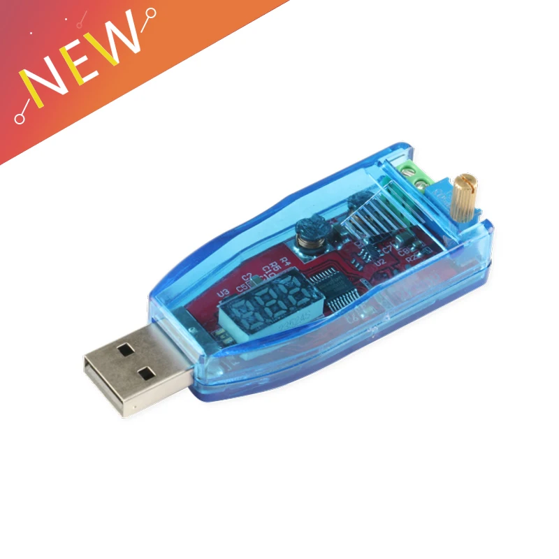 

DC-DC USB Adjustable Buck-boost Power Supply Voltage Regulator Module 5V to 3.3V 9V 12V 24V DP LED Digital Display