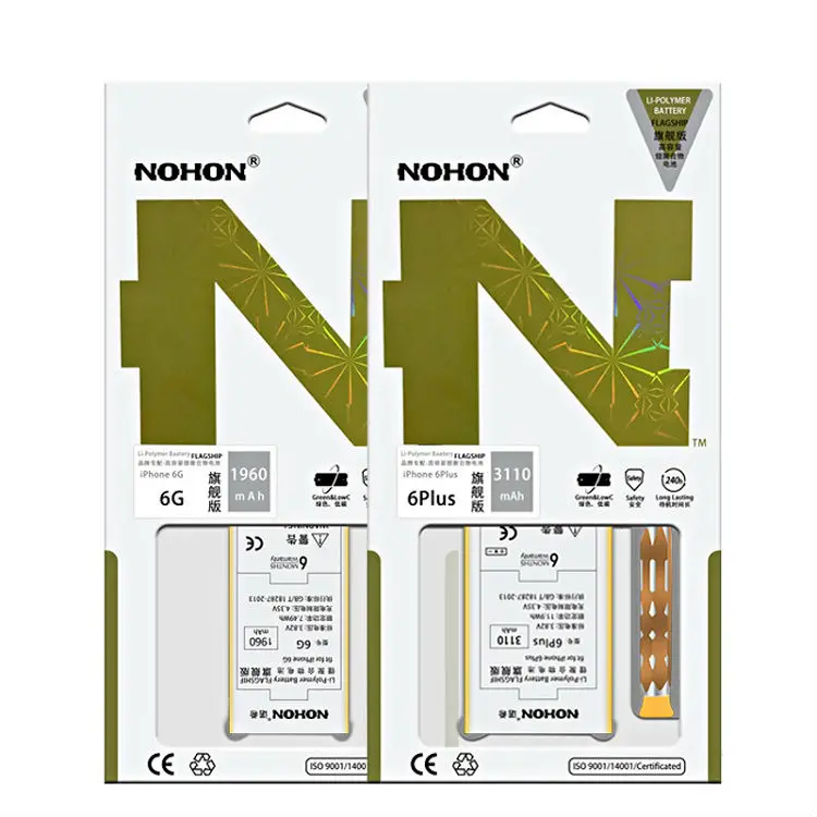 Nohon батарея для iPhone 6 6G 5S 5C SE 6S 7 iPhone5s iPhone5c iPhone6 iPhone7 Замена телефона литиевые батареи+ Инструменты