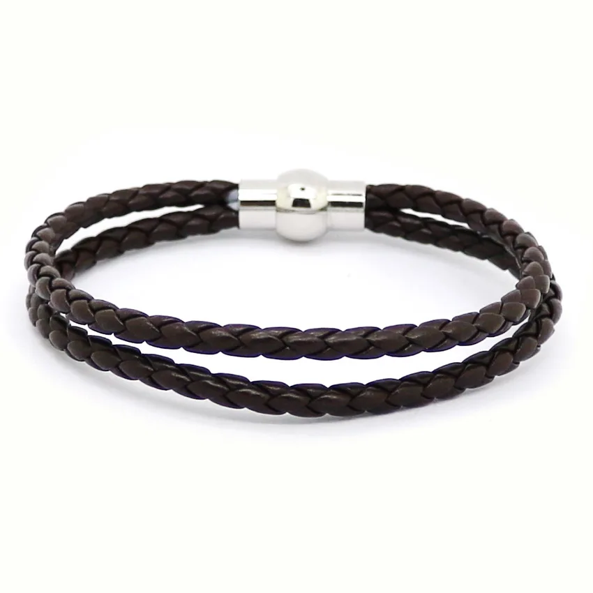 

2016 Pure Handmade Leather Bracelet Fashion Jewelry Men Bracelet Casual Personality Retro Two layer Bracelet
