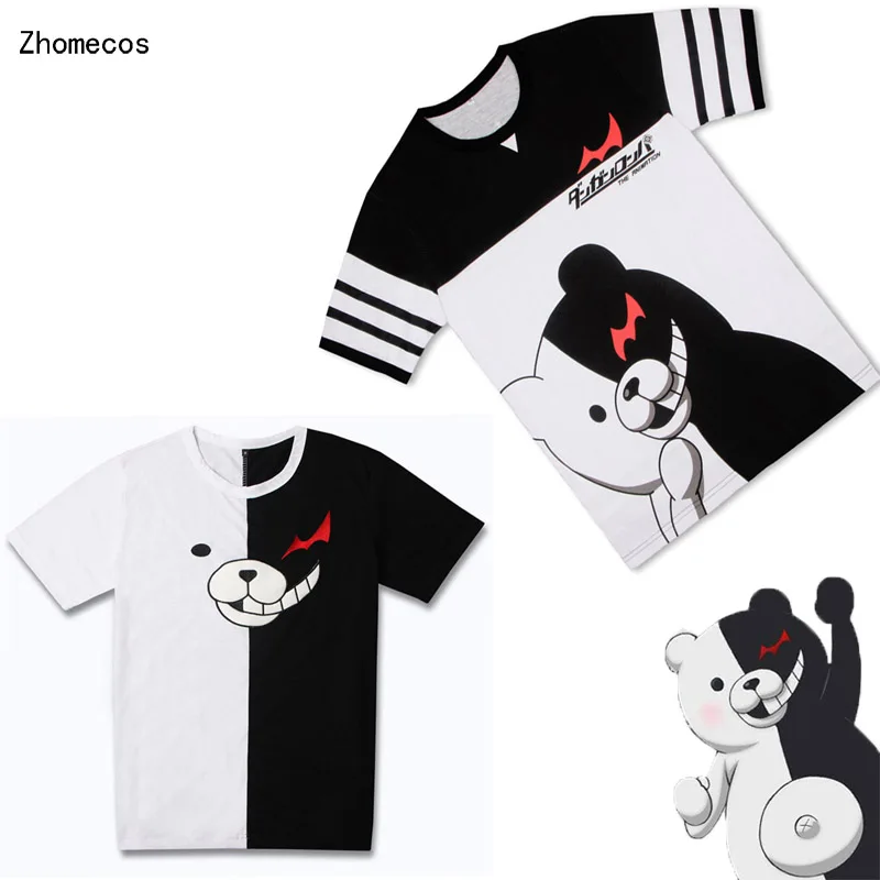 

Cotton Unisex Anime Danganronpa Monokuma Short Sleeved T-Shirt Costumes Cosplay For Woman Man Pluz Size