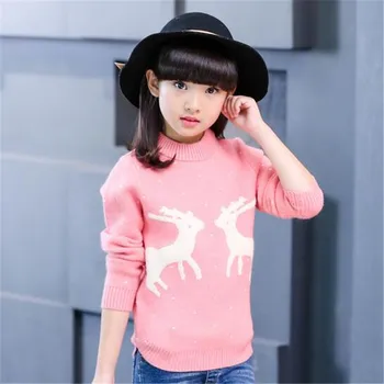 

High Quality 6-15T Girls Sweater Long Sleeve 2019 Cotton Sweaters Spring Autumn Winter Pullovers Children's Clothing Wholesale