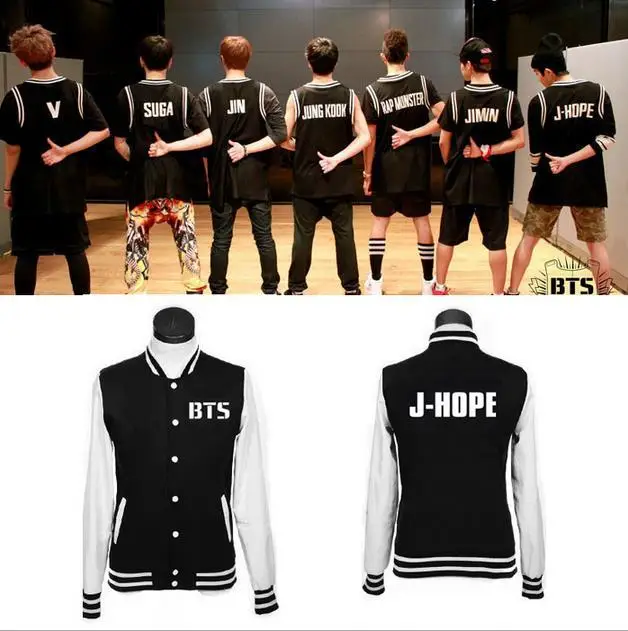 Image Hooded Bangtan bts BTS kpop children in same youth club bulletproof uniform baseball cap children add wool coat jacket exo BTS