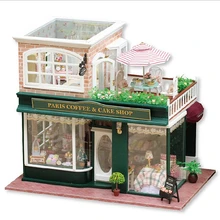 Сборка DIY Миниатюрная модель комплект деревянный кукольный дом романтический французский кофе путешествие игрушка «хижина» с дачной мебели подарок для девочки