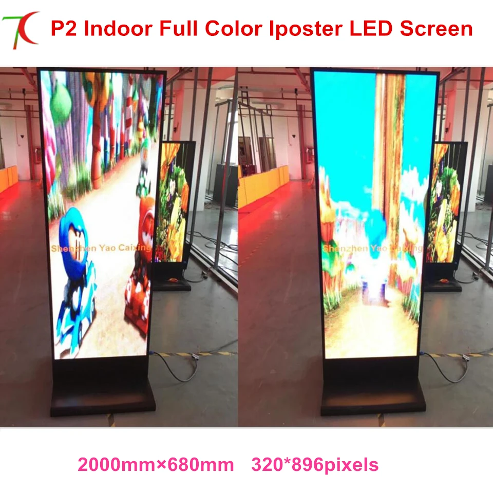 

Factory sales led display poster customized size indoor metal display advertising led full color advertisemet display
