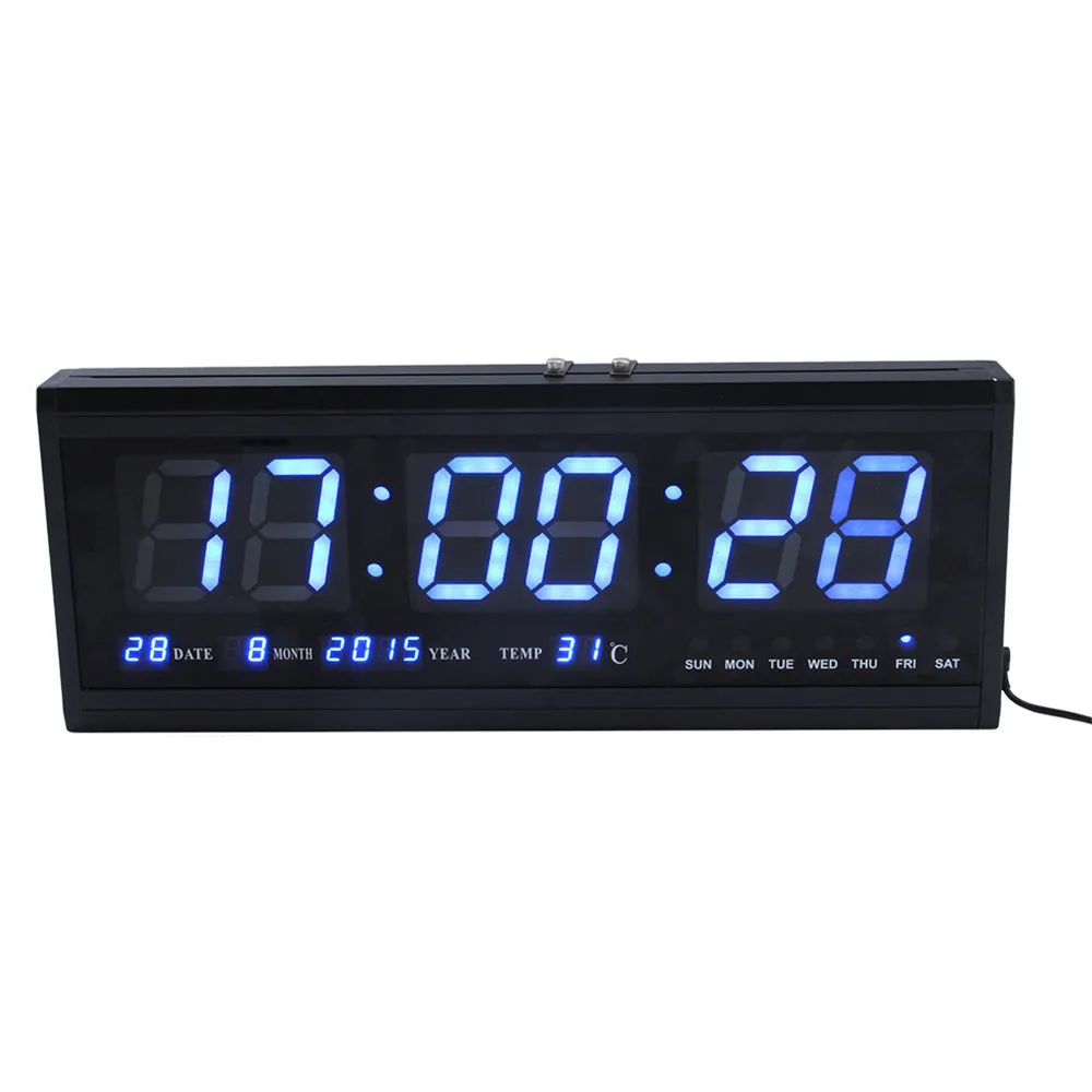 W23 Brand New Digital Large Big LED Time Calendar Temperature Desk Wall Clock Free Shipping