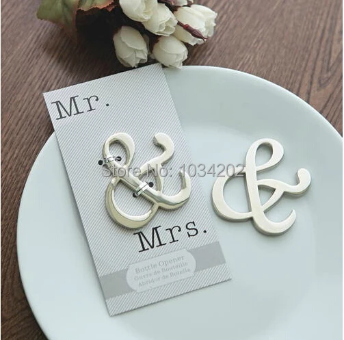 

200pcs/Lot+Unique Design"Mr. & Mrs." Silver-Finished Ampersand Wine Bottle Opener Wedding Party Souvenir Gift+FREE SHIPPING