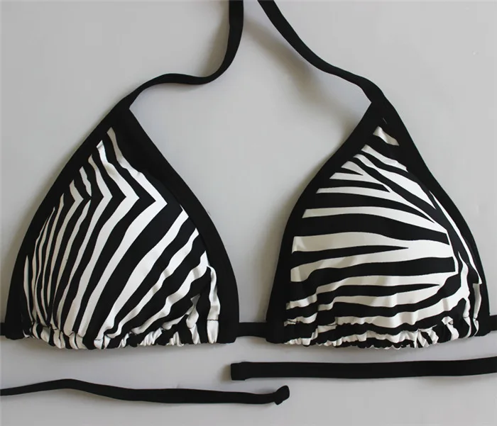 Günstig Sexy Zebra Push Up Frauen Bademode Badeanzug Dreieck Tanga Bottom Bandage Badeanzug Halter Brasilianischen Bikinis Set 2019