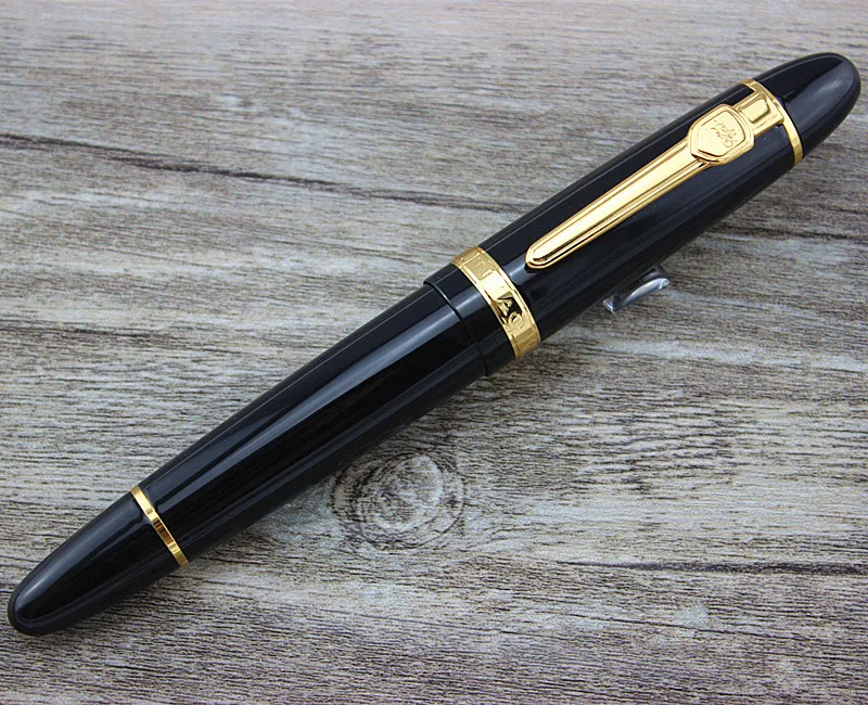 Jinhao 159 шариковая ручка черная Лаковая Золотая отделка большая тяжелая|roller ball pen|ball