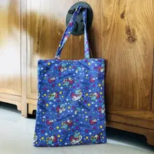 Маленькие звезды-близнецы фиолетовые модные аниме холщовые сумки через плечо мягкая сумка-тоут сумка-мессенджер повседневная хозяйственная сумка для девушек Новинка