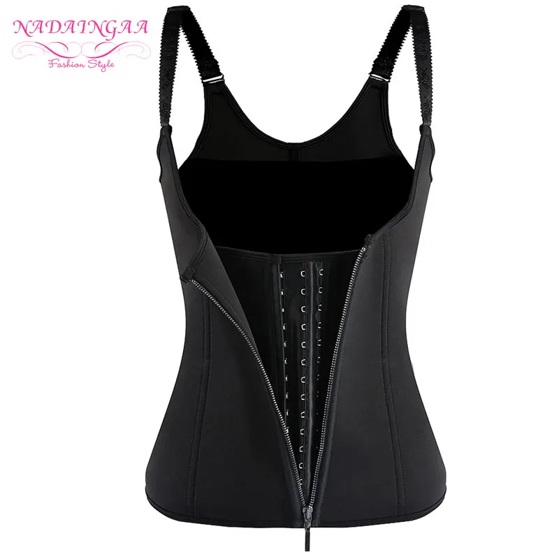 Adjustable Shoulder Strap Waist Trainer Vest Corset Women Zipper Hook