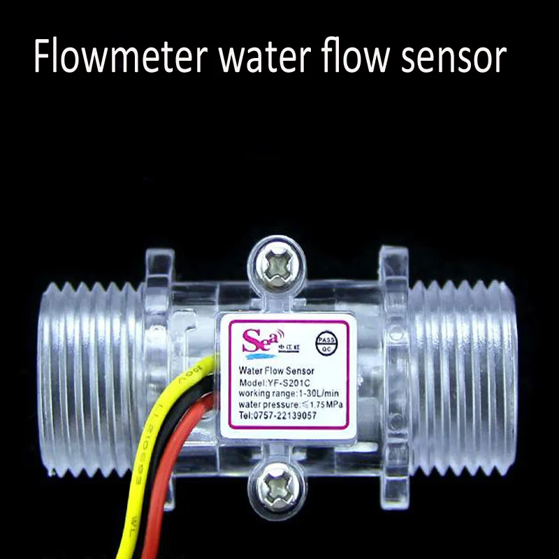 Расходомер Датчик расхода воды, интерфейс расходомер DN15 Высокая точность водяного охлаждения турбины датчик расхода воды G1/2"