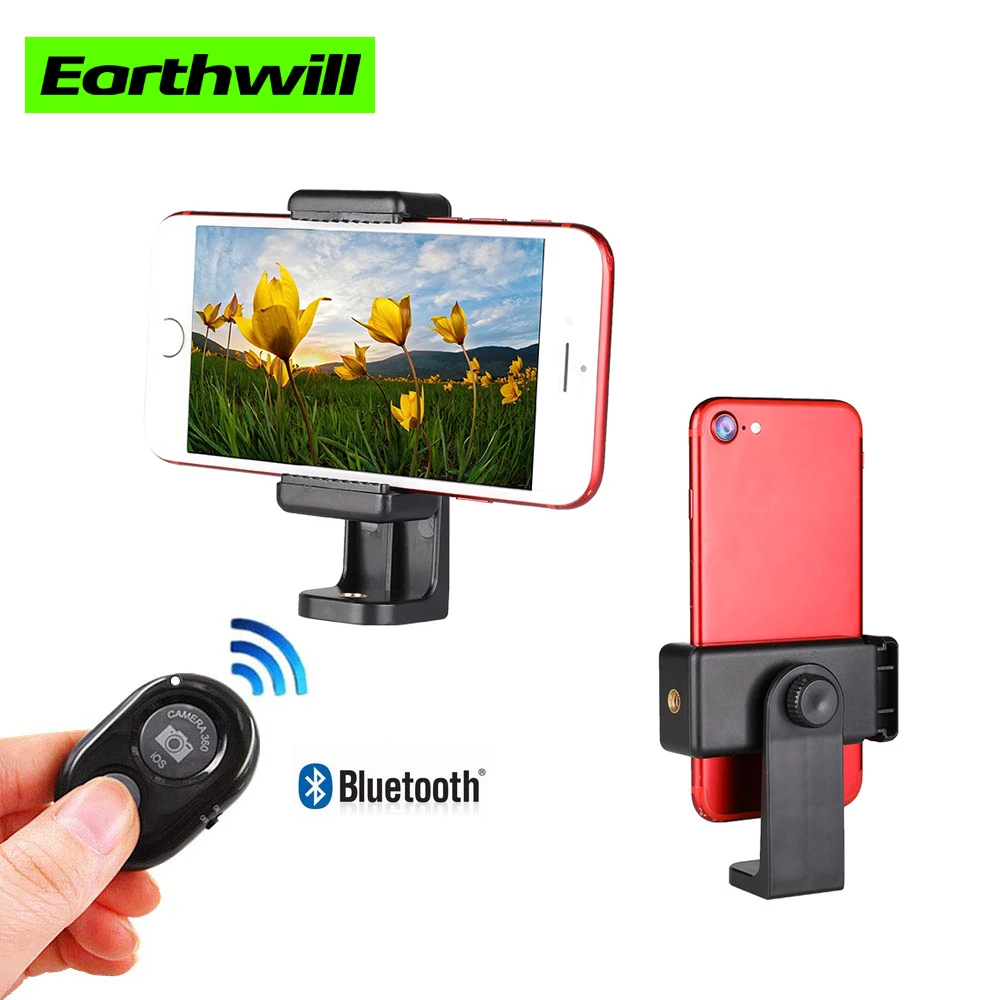 

Cell Phone Tripod Mount with Remote 360'' Rotation Smartphone Holder Phone Adapter Clip Compatible with iPhone X 8 7 6 6s Plus S