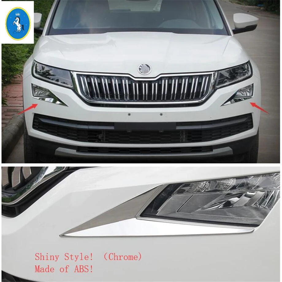 

Yimaautotrims Auto Accessory Front Fog Lights Foglight Lamps Eyelid Eyebrow Cover Trim 2 Pcs Fit For Skoda Kodiaq 2017 2018 2019