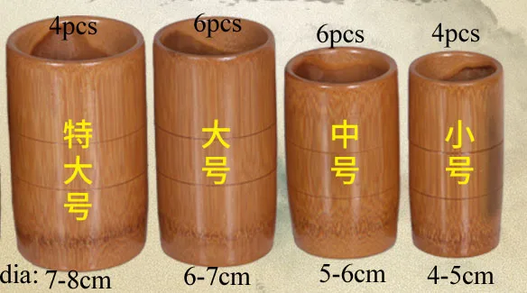 20pcs Carbonized Bamboo Cupping Jar Body Massage Kit Acupuncture Therapy Traditional Medical Treatment Pain Massager 3